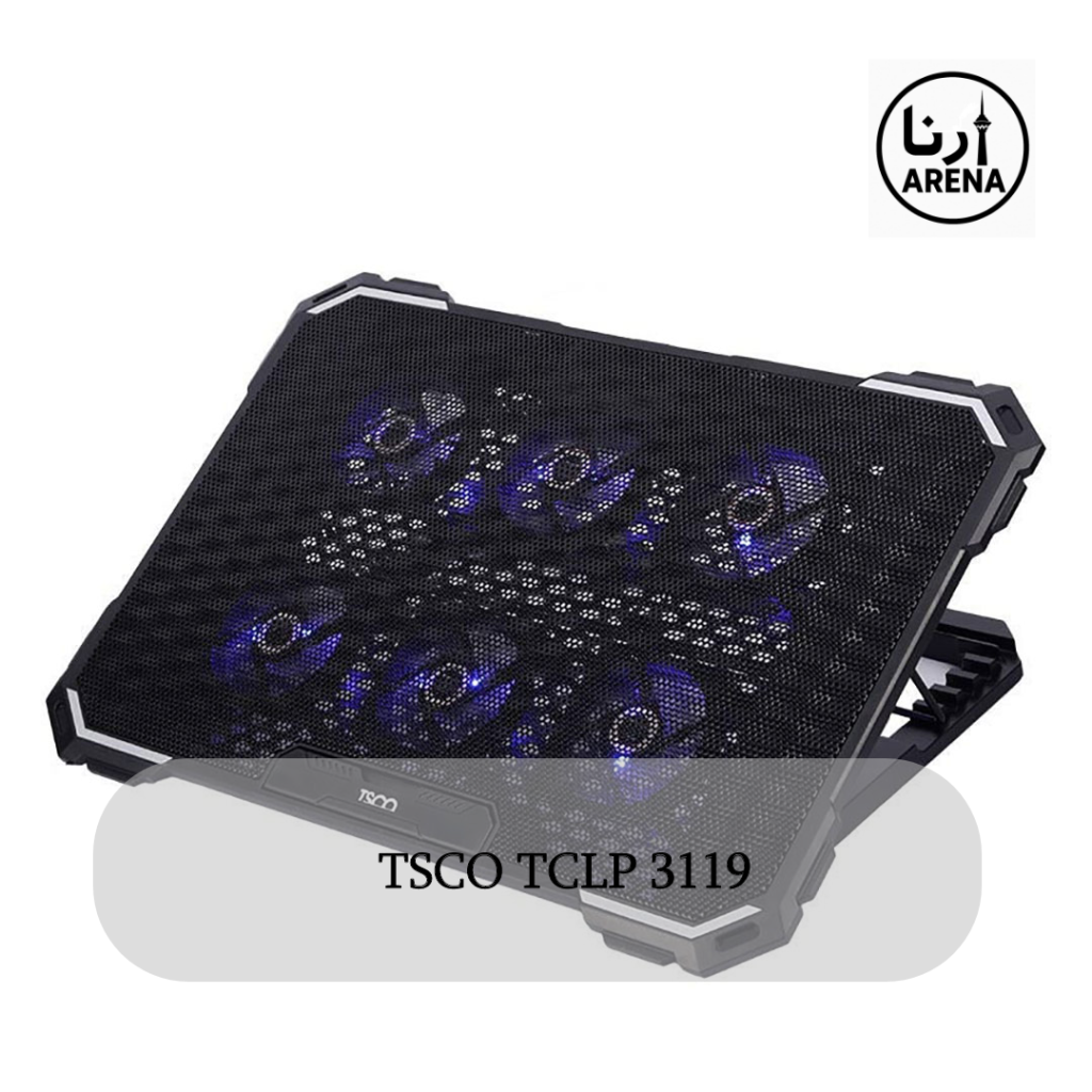 Cooling Pad Laptop – کول‌پد لپتاپ با فن بزرگ و نور LED، مناسب انواع لپتاپ‌های گیمینگ و اداری